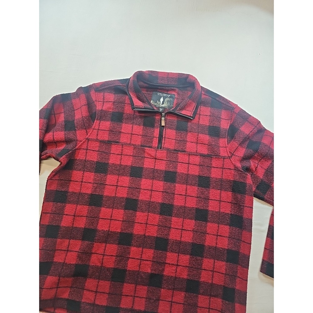 John Wayne Mens XL Stock Supply Pullover Shirt  Flannel 1/4 Zip